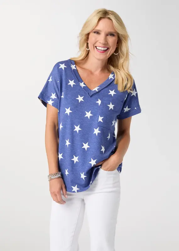 Gracie Shirttail V-Neck Baby Terry Top