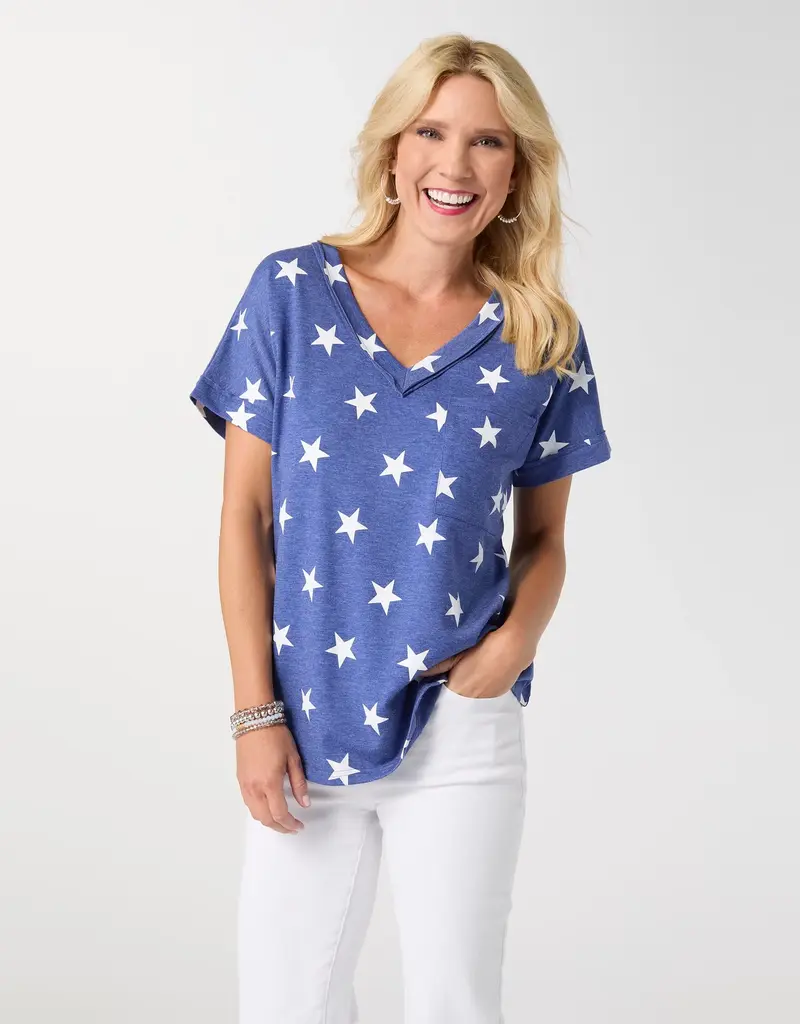 Gracie Shirttail V-Neck Baby Terry Top