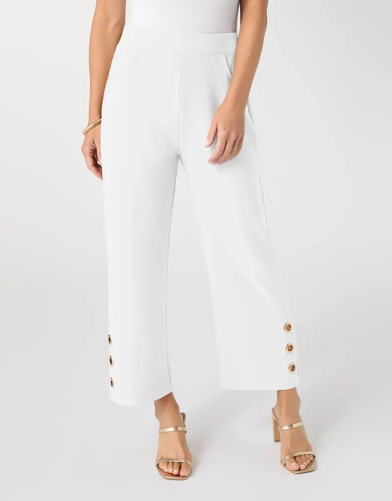 Georgie Wide Leg Crop Pant with Side Grommets