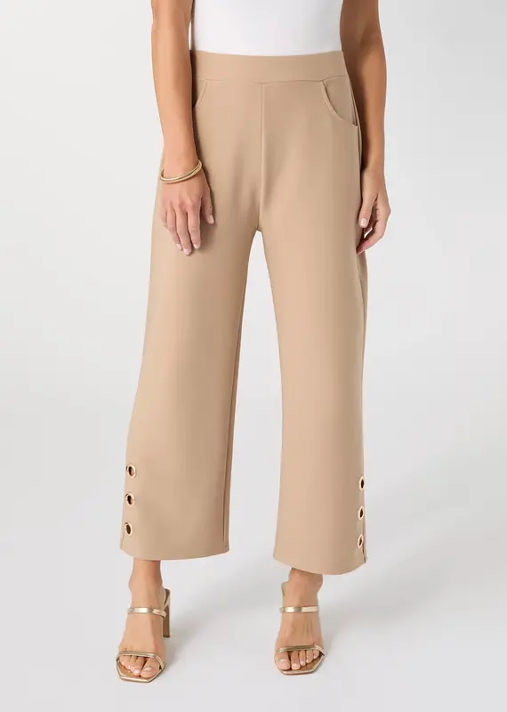 Georgie Wide Leg Crop Pant with Side Grommets