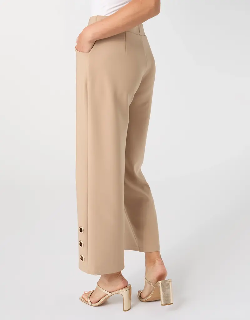Georgie Wide Leg Crop Pant with Side Grommets