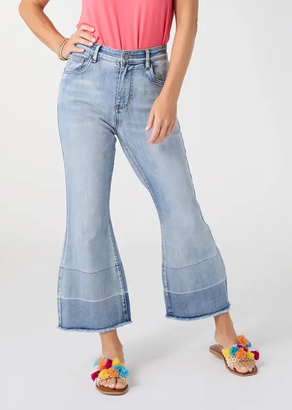 Bambu Soft Flare Crop with Fray Bottom