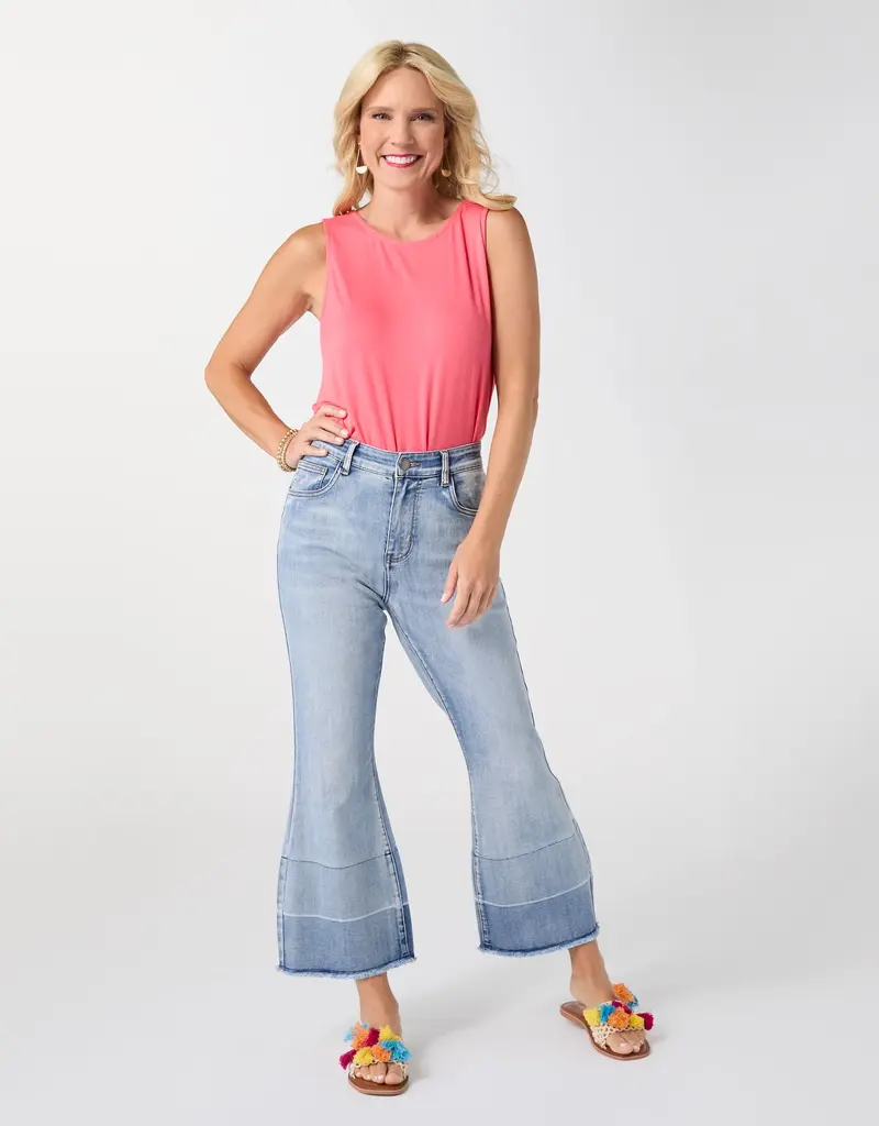 Bambu Soft Flare Crop with Fray Bottom