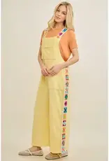 Mineral Washed Crochet Trim Jumpsuit