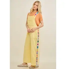 Mineral Washed Crochet Trim Jumpsuit