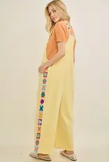 Mineral Washed Crochet Trim Jumpsuit