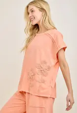 Mineral Washed Flower Garden Sleeveless Top