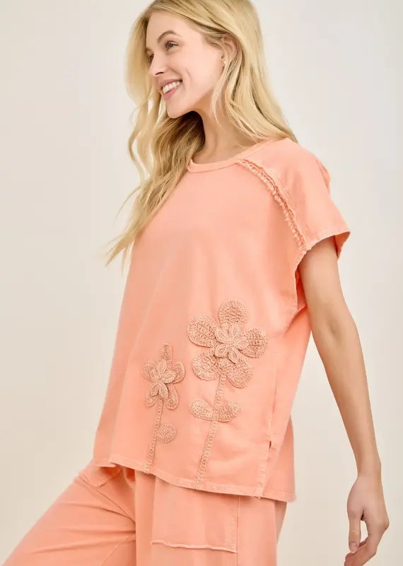 Mineral Washed Flower Garden Sleeveless Top