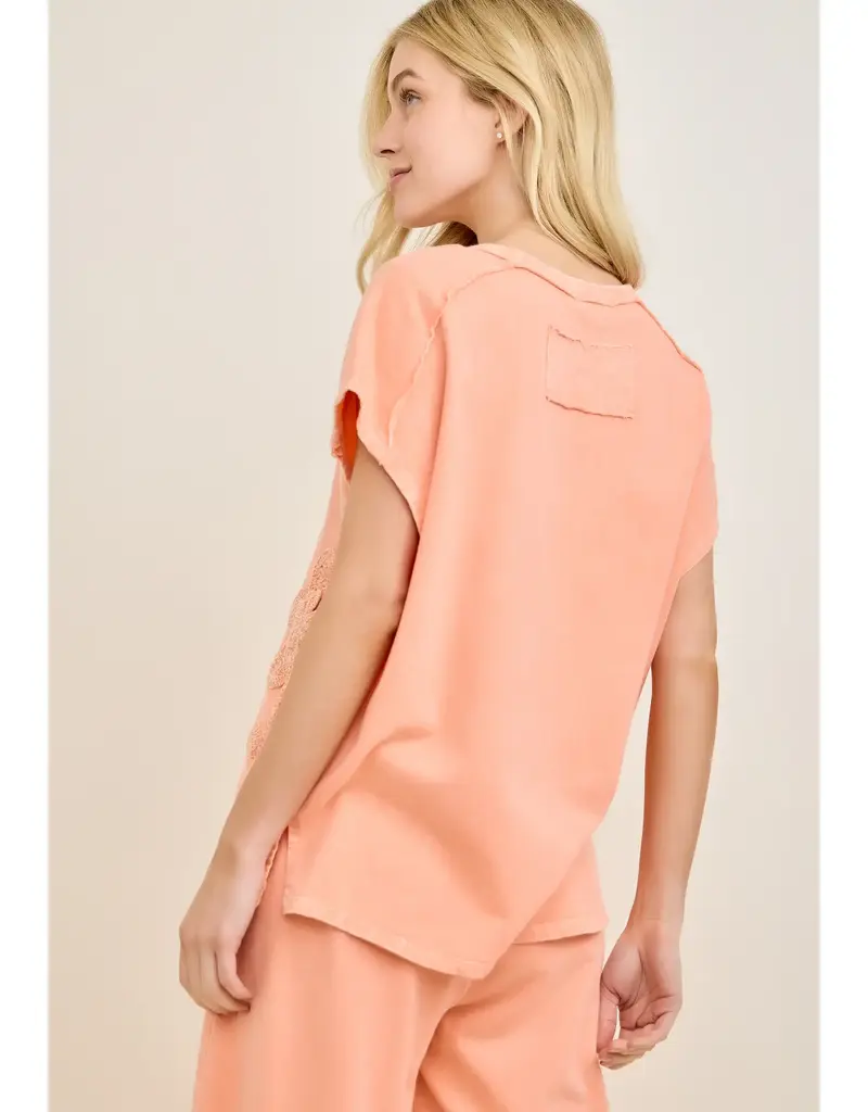 Mineral Washed Flower Garden Sleeveless Top