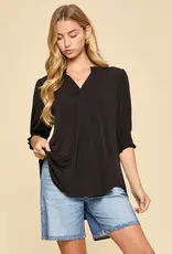 Smocked 3/4 Sleeve Lizzy Top