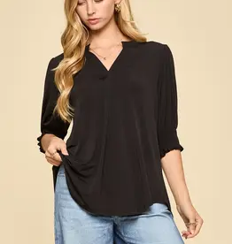 Smocked 3/4 Sleeve Lizzy Top
