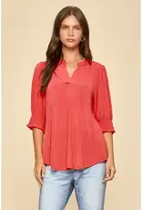 Smocked 3/4 Sleeve Lizzy Top