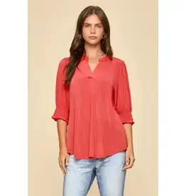 Smocked 3/4 Sleeve Lizzy Top