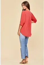 Smocked 3/4 Sleeve Lizzy Top