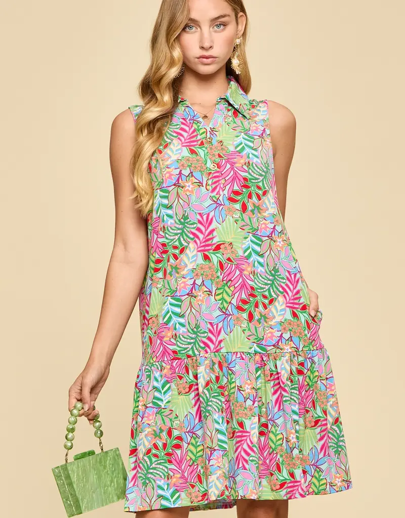 Coastal Dusk Collared Summer Dress