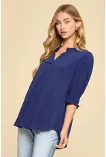 Smocked 3/4 Sleeve Lizzy Top