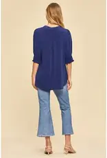 Smocked 3/4 Sleeve Lizzy Top