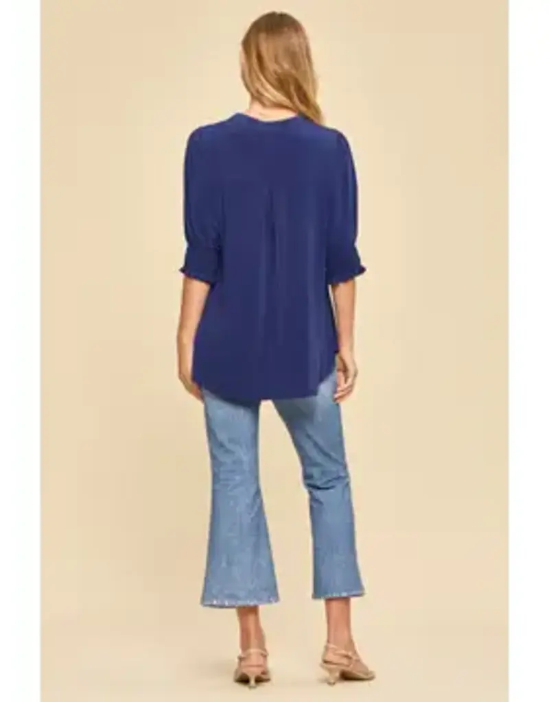 Smocked 3/4 Sleeve Lizzy Top