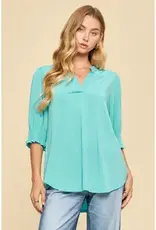 Smocked 3/4 Sleeve Lizzy Top