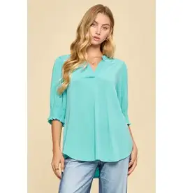 Smocked 3/4 Sleeve Lizzy Top