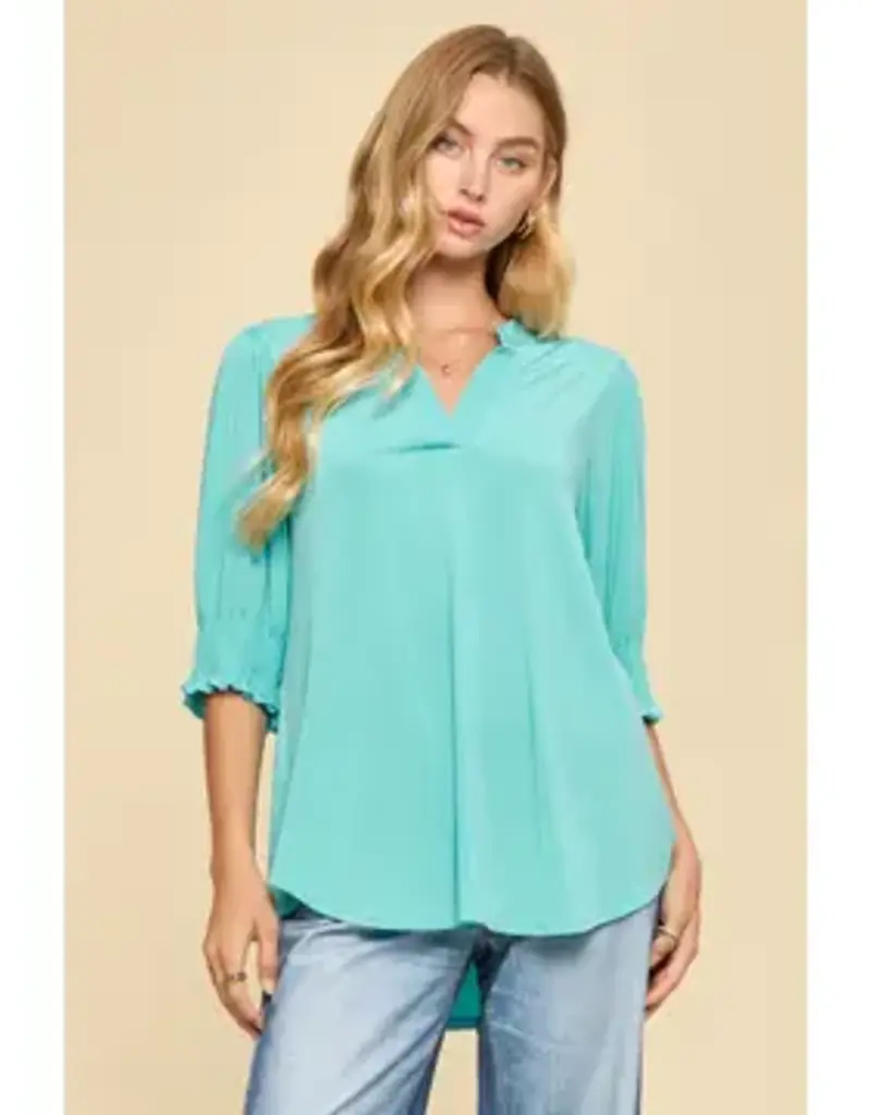 Smocked 3/4 Sleeve Lizzy Top