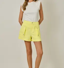 Daisy Stitch Detailed High Waist Denim Shorts