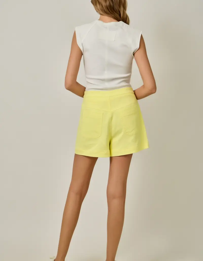 Daisy Stitch Detailed High Waist Denim Shorts