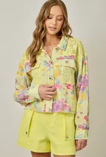 Daisy Floral Mixed Media Jacket