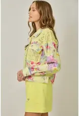 Daisy Floral Mixed Media Jacket