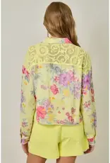 Daisy Floral Mixed Media Jacket