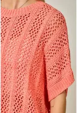 Dottie Crochet Short Sleeve Dolman Knit Top