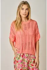 Dottie Crochet Short Sleeve Dolman Knit Top