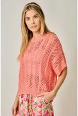 Dottie Crochet Short Sleeve Dolman Knit Top