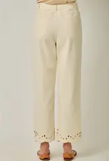 Eyelet Embroidered Detail Straight Leg Jeans