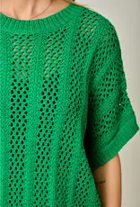 Dottie Crochet Short Sleeve Dolman Knit Top