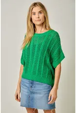 Dottie Crochet Short Sleeve Dolman Knit Top