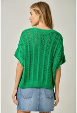 Dottie Crochet Short Sleeve Dolman Knit Top