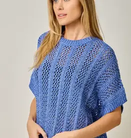 Dottie Crochet Short Sleeve Dolman Knit Top