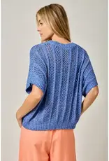 Dottie Crochet Short Sleeve Dolman Knit Top