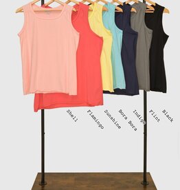 Raw Edge Trim Jersey Knit Tank