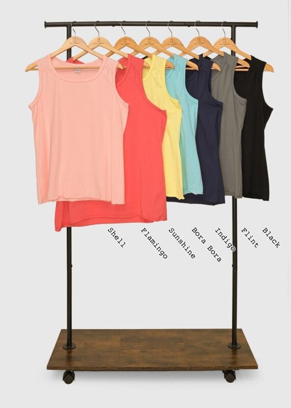 Raw Edge Trim Jersey Knit Tank