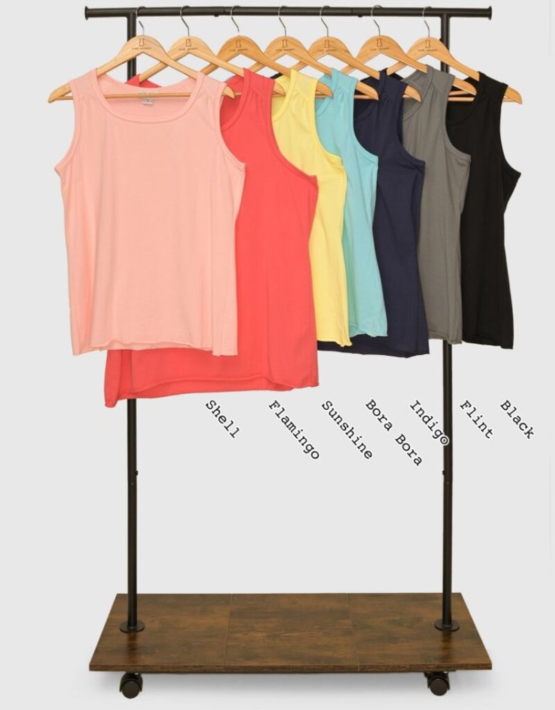 Raw Edge Trim Jersey Knit Tank