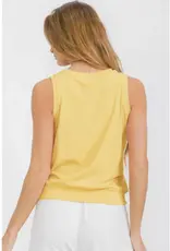 Ribbed Viscose Crew Neck Loose Fit Tank