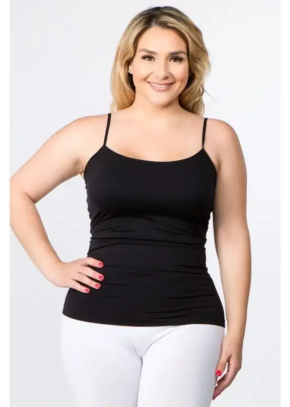 Seamless Long Spaghetti Strap Long Camisole Top Curvy Available in 5 colors
