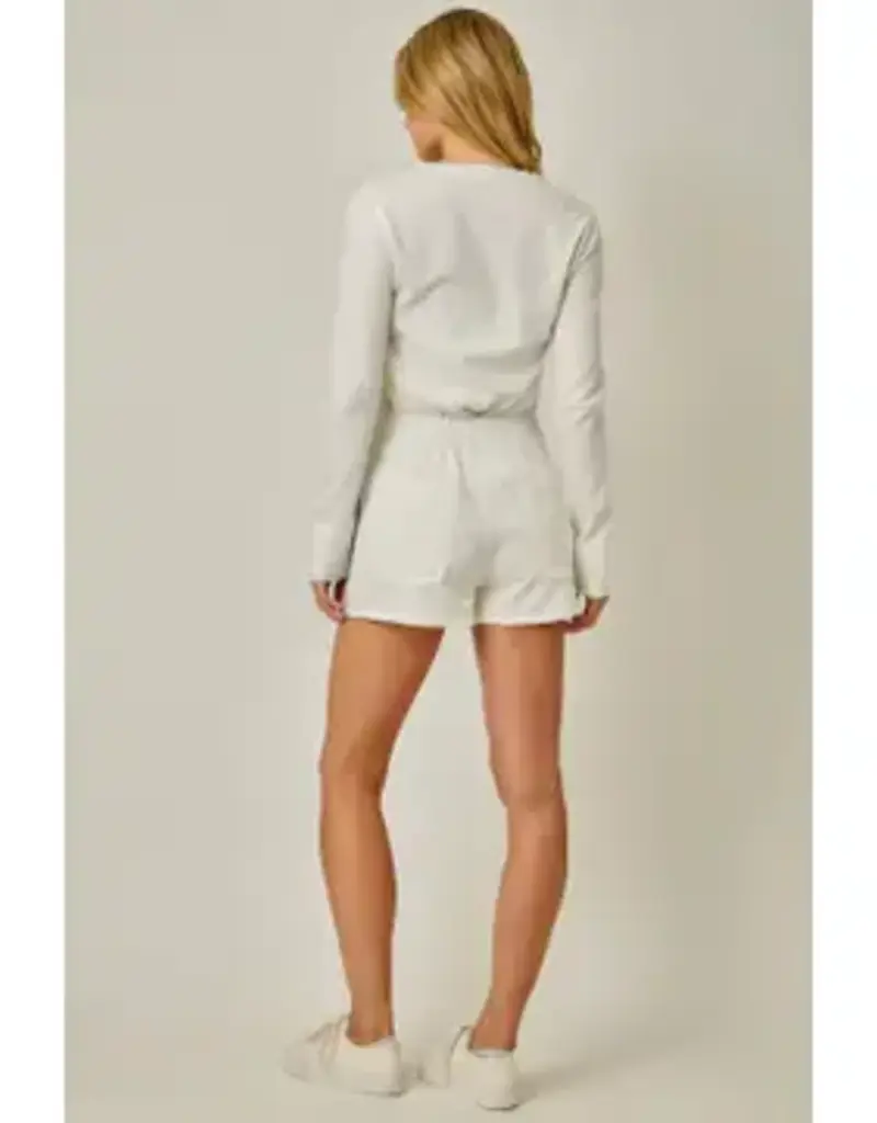 Daisy Mixed Media Embroidery Shorts