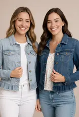 Peplum Hem Denim Jacket