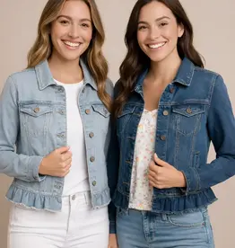 Peplum Hem Denim Jacket