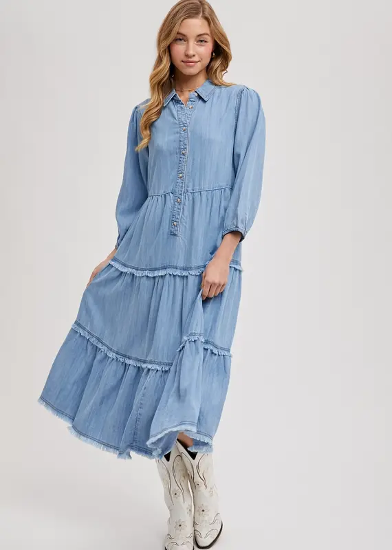 Tammy Tiered Midi Tencel Dress