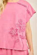 Mineral Washed Flower Garden Sleeveless Top