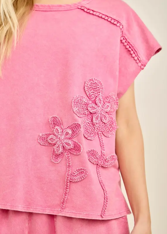 Mineral Washed Flower Garden Sleeveless Top